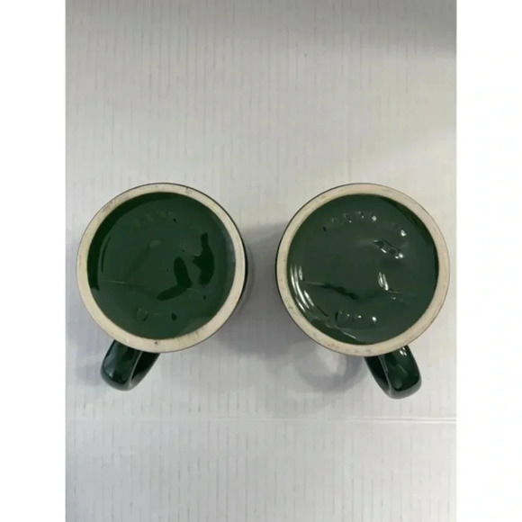 Set of 2 Jaguar Automotive Logo Coffee Mugs Green/Gold Made in the USA - Picture 5 of 9